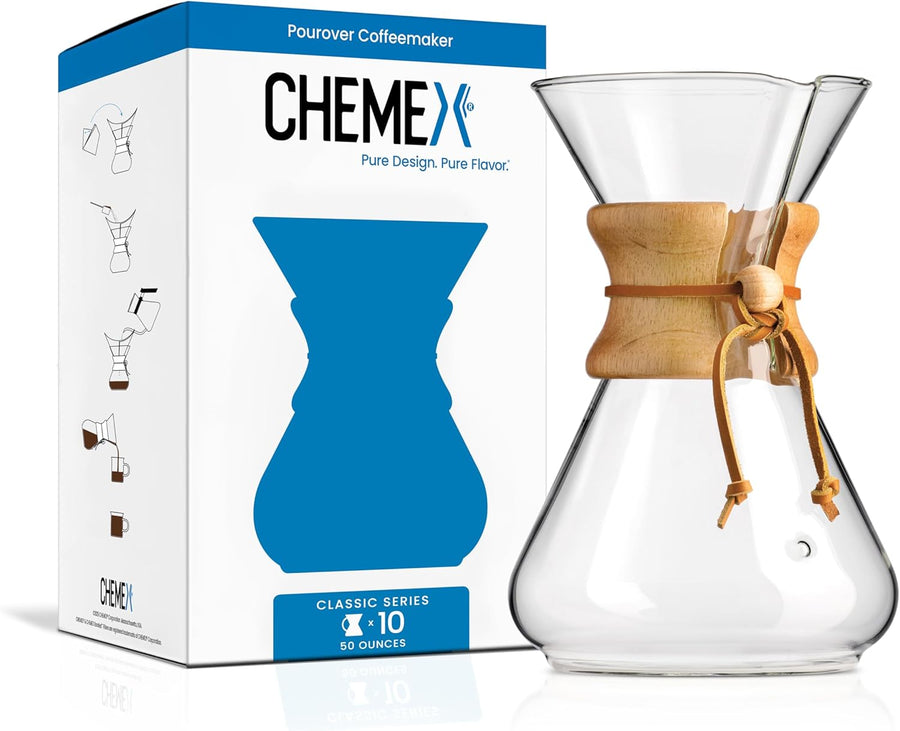 Chemex Classic Series - Wooden Collar CM-8A Coffee Maker and Box
