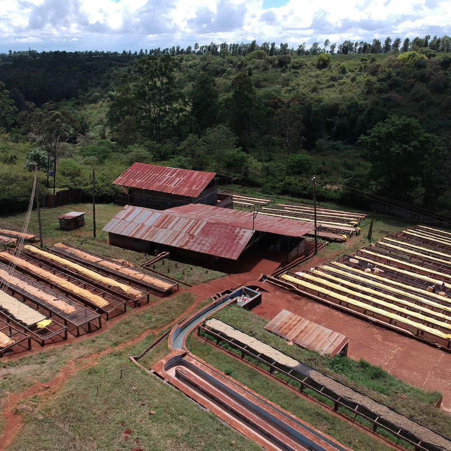 Overhead drone view of the Kiriga Estate in Gatanga, Muranga, Kenya