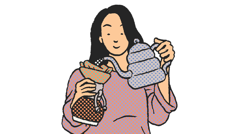 Midori Fujimoto Brewing A Chemex. Rectangle Crop.