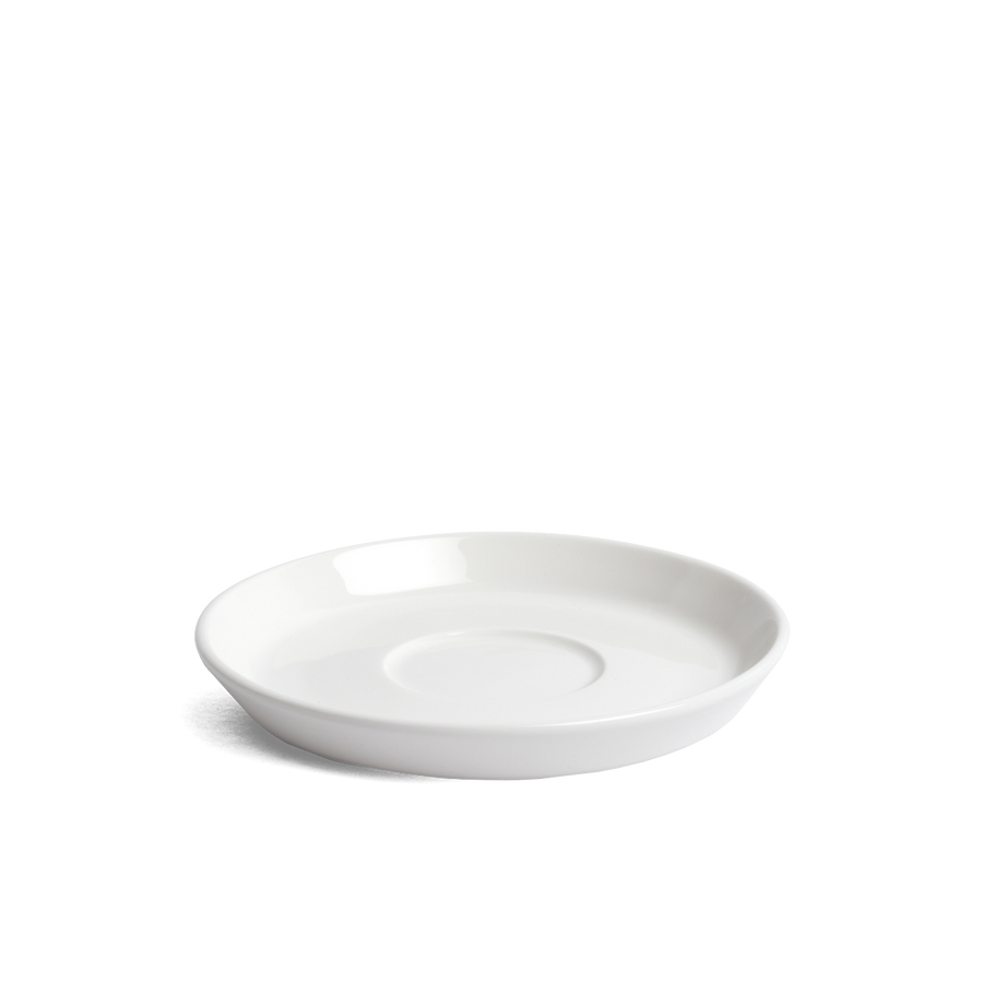 Acme Roman Range Saucers in milk (white), designed for modern espresso and filter cups. Premium coffee saucer for stylish UK kitchens and cafés.