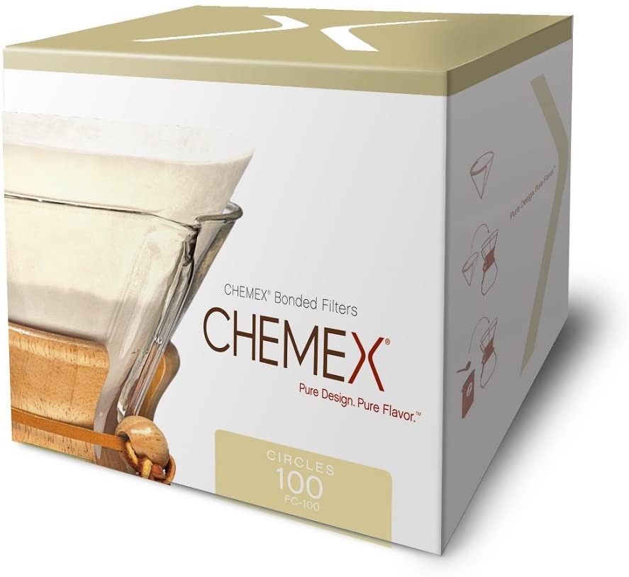 Chemex FC-100 Filter Papers: Pre-Folded Circles - box of 100 filter papers