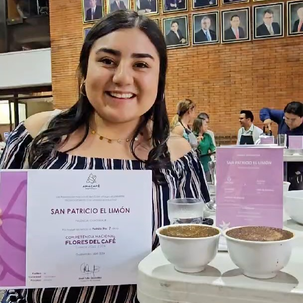 2025 Flores del Café competition, organised by Anacafé and IWCA Guatemala to celebrate the work of women coffee producers, this coffee from El Limón took 2nd place in the Natural category with a score of 88.25.