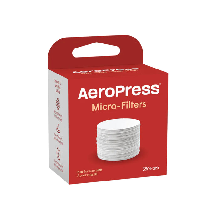 A red box of AeroPress filter papers