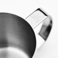 Barista Hustle Pitcher 2.0 400ml Milk Jug handle design detail view