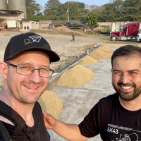 Ozone Green Buyer Roland Glew visiting the Beneficio San Vincente in Pena Blanca, Honduras