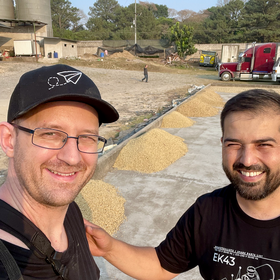Ozone Green Buyer Roland Glew visiting the Beneficio San Vincente in Pena Blanca, Honduras