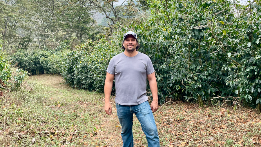 Miguel Girón at his farm, La Alondra, in Lepaterique, Honduras