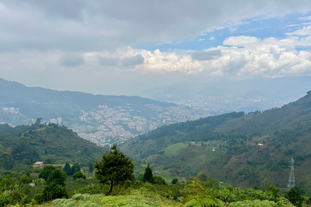 A view from El Tractor down over the nearby city of Medellín in Colombia