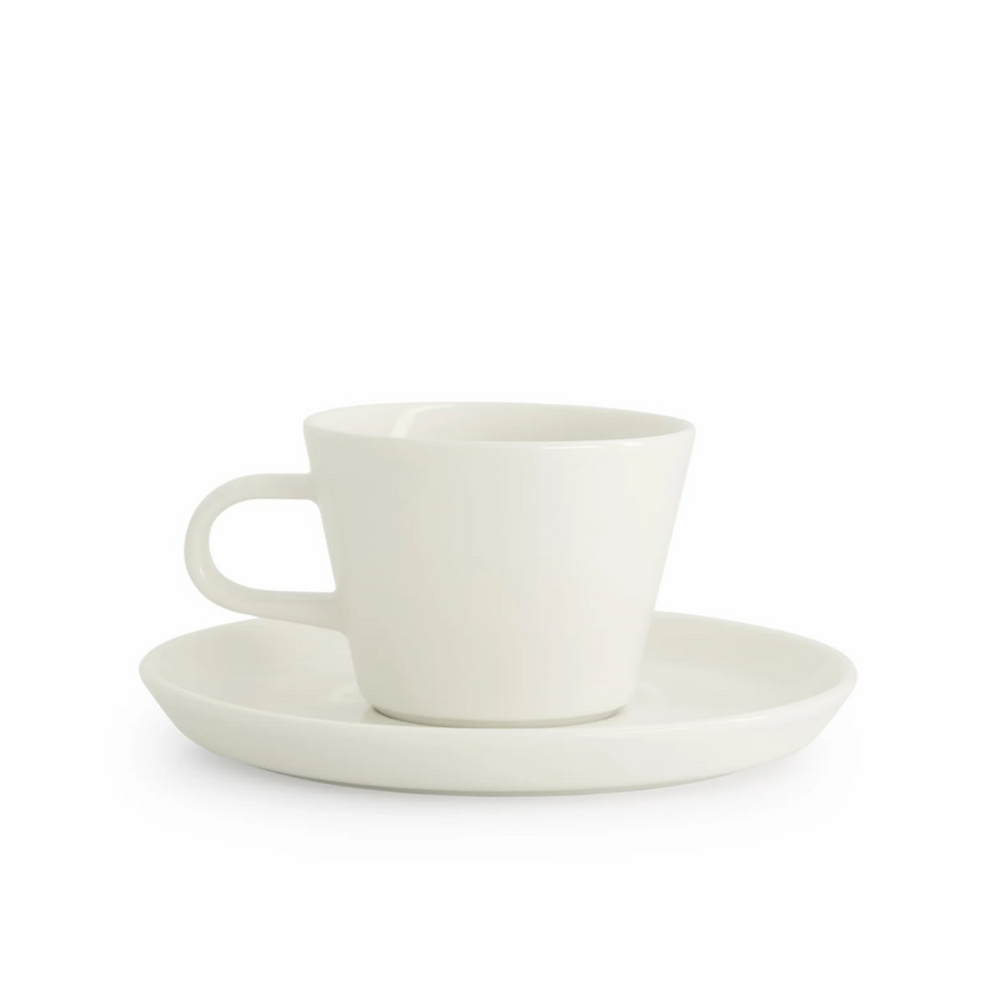 Acme Roman Cup Small (150ml) - Milk (White) and saucer