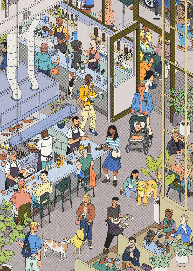 A visualisation of an Ozone eatery by Ilya Milstein