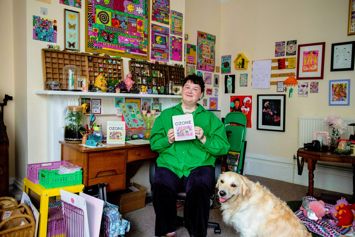 Ozone pride coffee artist Wednesday Holmes in their Brighton studio