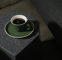 Acme Roman Cup Medium - Kawakawa (250ml) and saucer loaded up with a juicy filter brew 