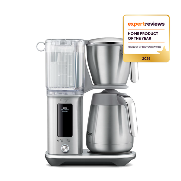Sage The Luxe Brewer (Brushed Stainless Steel) SDC465BSS, featuring the 'Expert Reviews' award for 'Product of the Year 2026'.