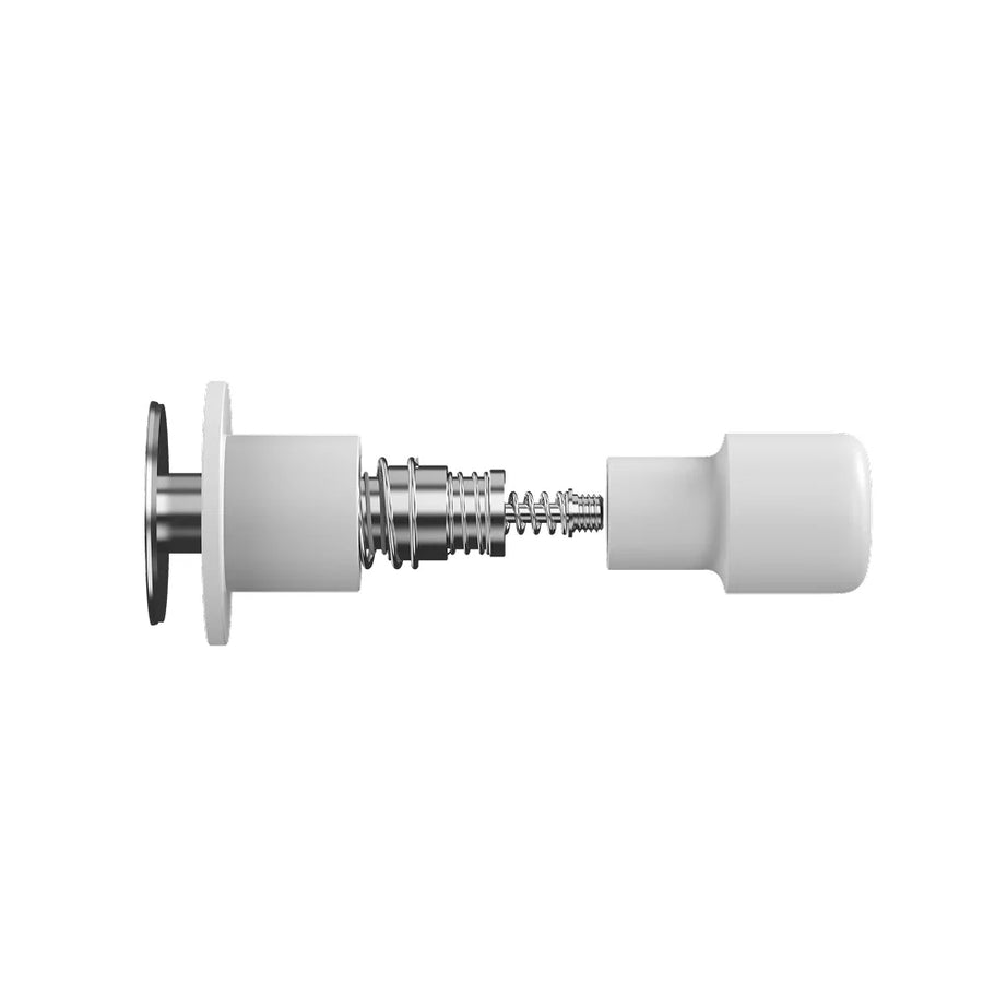 Timemore Impulse Impact Tamper 58.4mm, White, exploded view showing internal tamping mechanism