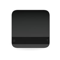 Acaia Lunar (2021) Black scale powered off on a transparent background.