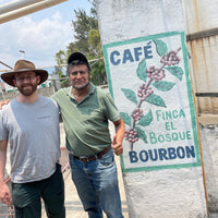 Ozone Green Buyer Roland Glew and Francisco Flores at El Bosque in Amatitlán, Guatemala