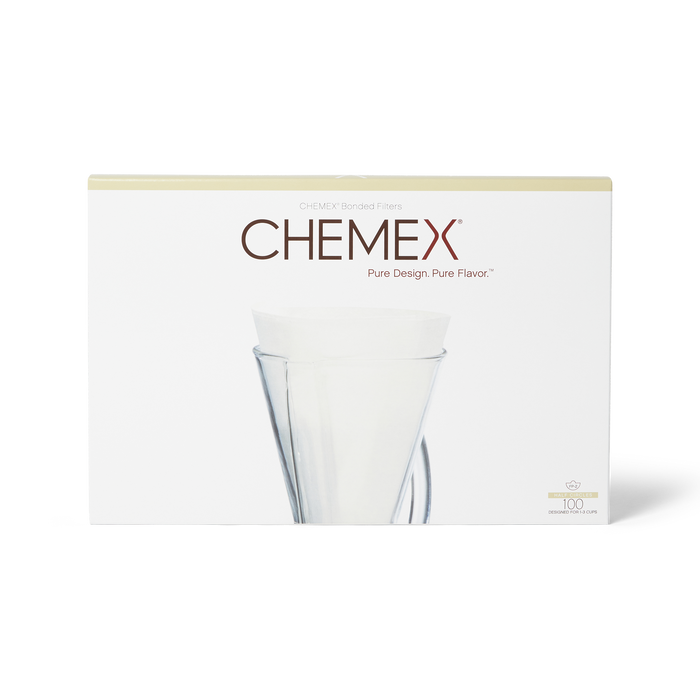 Chemex Unfolded Oxygen Cleansed Half Moon Filter Papers (FP-2) - box of 100 filters