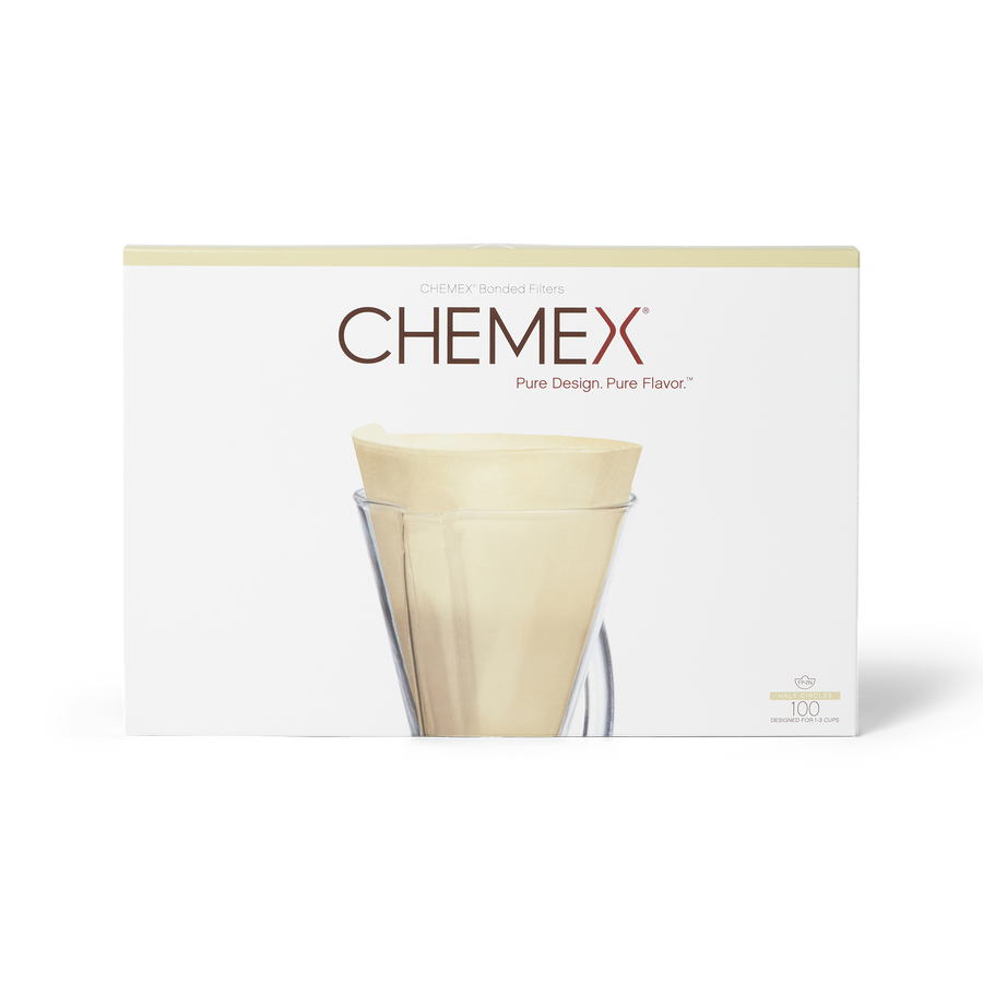 Chemex Unfolded Natural Half Moon Filter Papers (FP-2N) - box of 100 filters